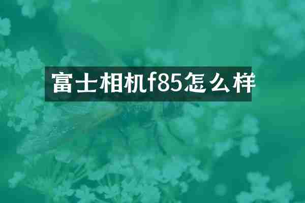 富士相机f85怎么样
