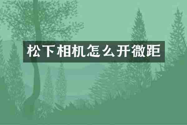 相机怎么开微距