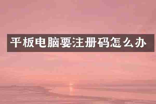 平板电脑要注册码怎么办