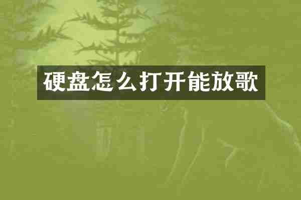 硬盘怎么打开能放歌