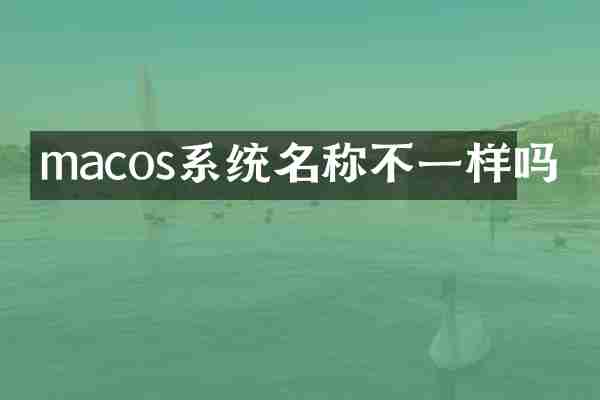 macos系统名称不一样吗