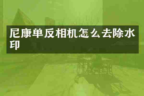 尼康单反相机怎么去除水印