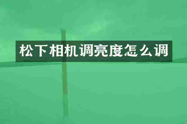 相机调亮度怎么调