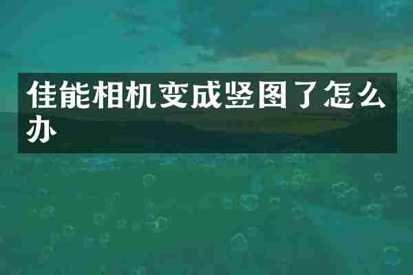 佳能相机变成竖图了怎么办