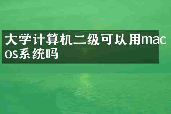 大学计算机二级可以用macos系统吗