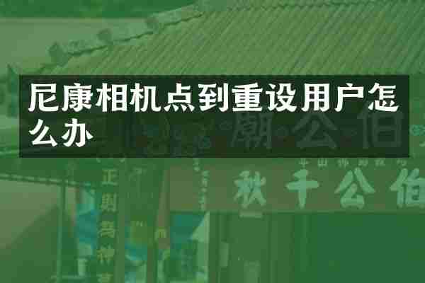 尼康相机点到重设用户怎么办