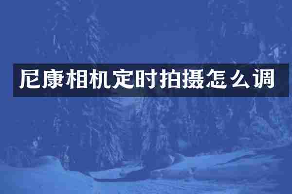 尼康相机定时拍摄怎么调