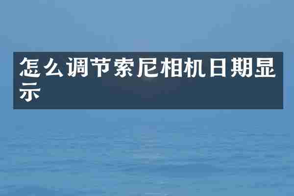 怎么调节相机日期显示