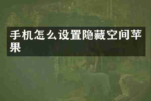 手机怎么设置隐藏空间苹果