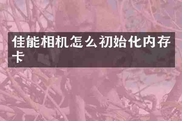 佳能相机怎么初始化内存卡