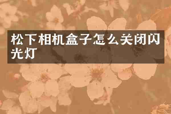 相机盒子怎么关闭闪光灯