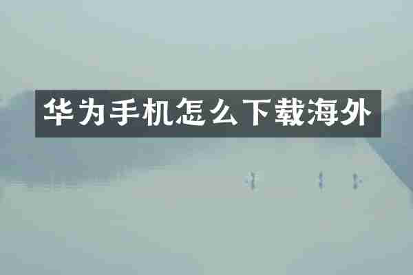 华为手机怎么下载海外