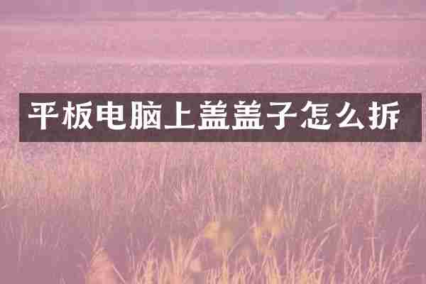 平板电脑上盖盖子怎么拆