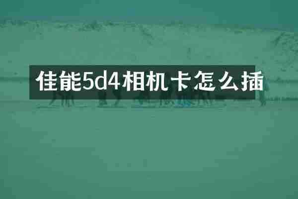 佳能5d4相机卡怎么插