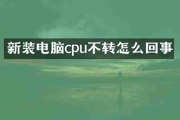 新装电脑cpu不转怎么回事