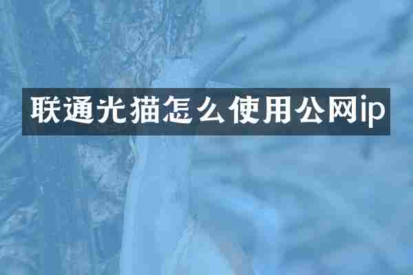 联通光猫怎么使用公网ip