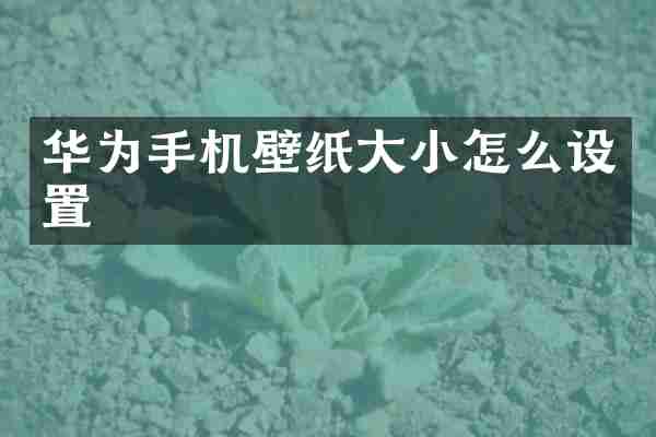 华为手机壁纸大小怎么设置