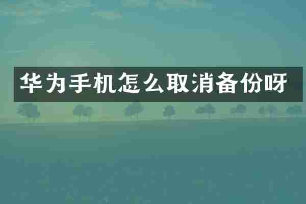 华为手机怎么取消备份呀