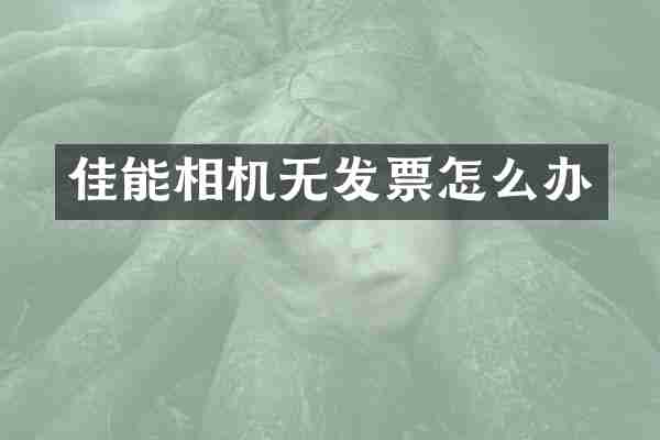 佳能相机无发票怎么办