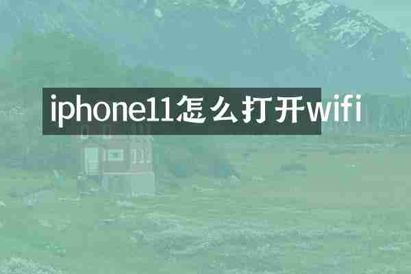 iphone11怎么打开wifi