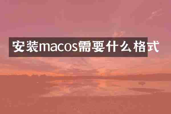 安装macos需要什么格式