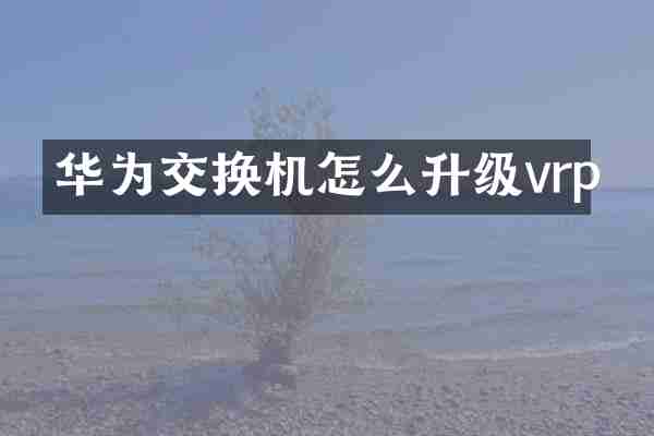 华为交换机怎么升级vrp