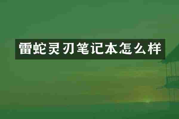 雷蛇灵刃笔记本怎么样