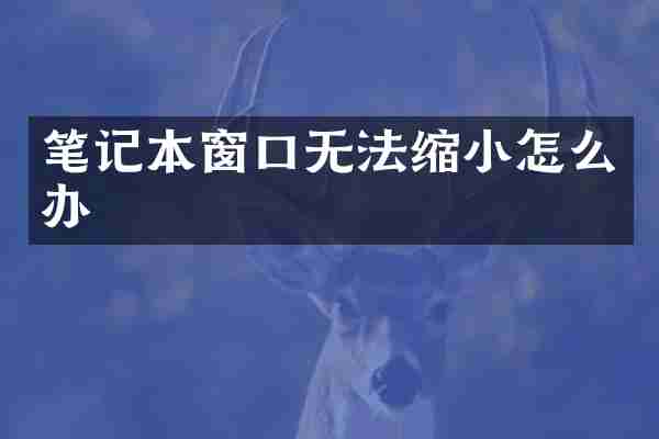 笔记本窗口无法缩小怎么办