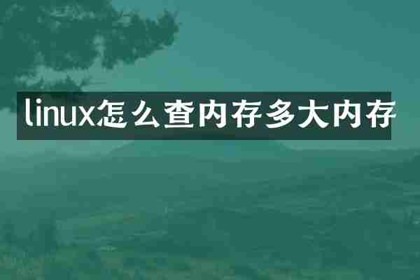 linux怎么查内存多大内存