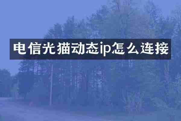 电信光猫动态ip怎么连接