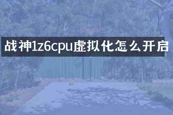 战神1z6cpu虚拟化怎么开启