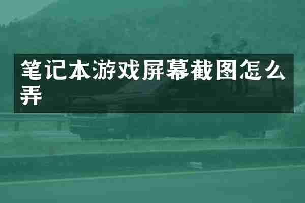 笔记本游戏屏幕截图怎么弄