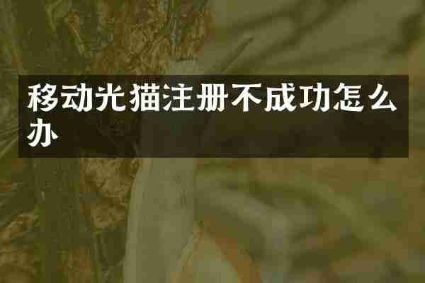移动光猫注册不成功怎么办