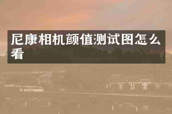尼康相机颜值测试图怎么看