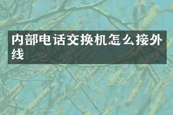 内部电话交换机怎么接外线