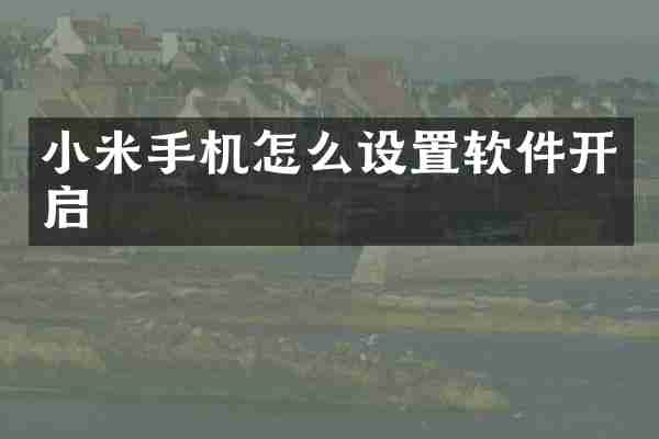 小米手机怎么设置软件开启