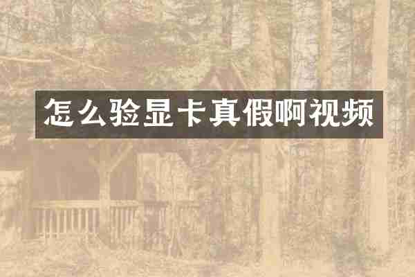 怎么验显卡真假啊视频