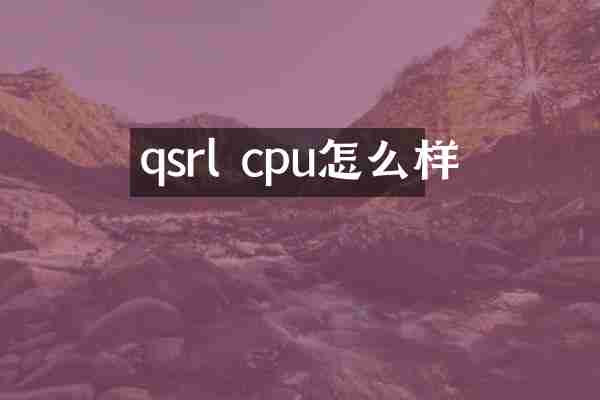 qsrl cpu怎么样