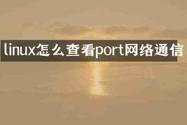 linux怎么查看port网络通信