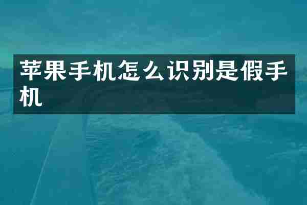 苹果手机怎么识别是假手机