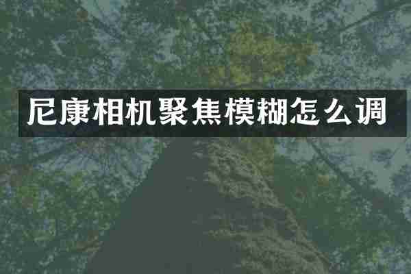 尼康相机聚焦模糊怎么调