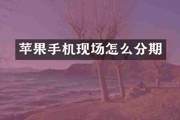 苹果手机现场怎么分期