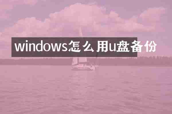 windows怎么用u盘备份