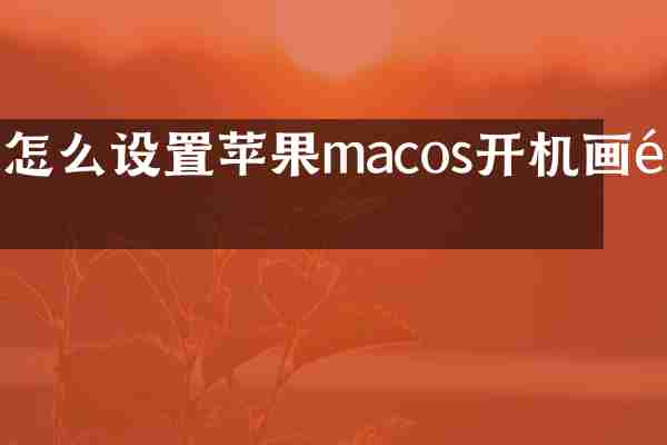 怎么设置苹果macos开机画面