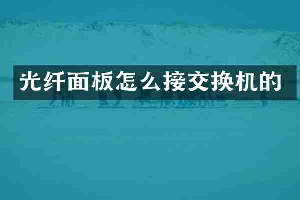 光纤面板怎么接交换机的