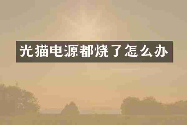 光猫电源都烧了怎么办