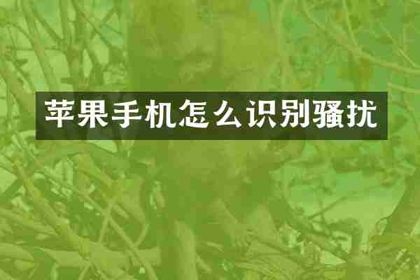 苹果手机怎么识别扰