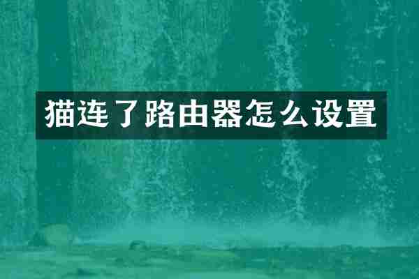 猫连了路由器怎么设置