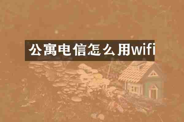公寓电信怎么用wifi