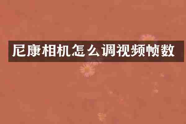尼康相机怎么调视频帧数